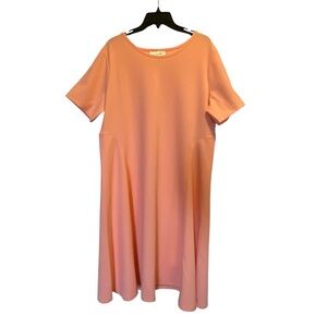 * Elizabeth Williams A line midi dress size large scoop neck short sleeve